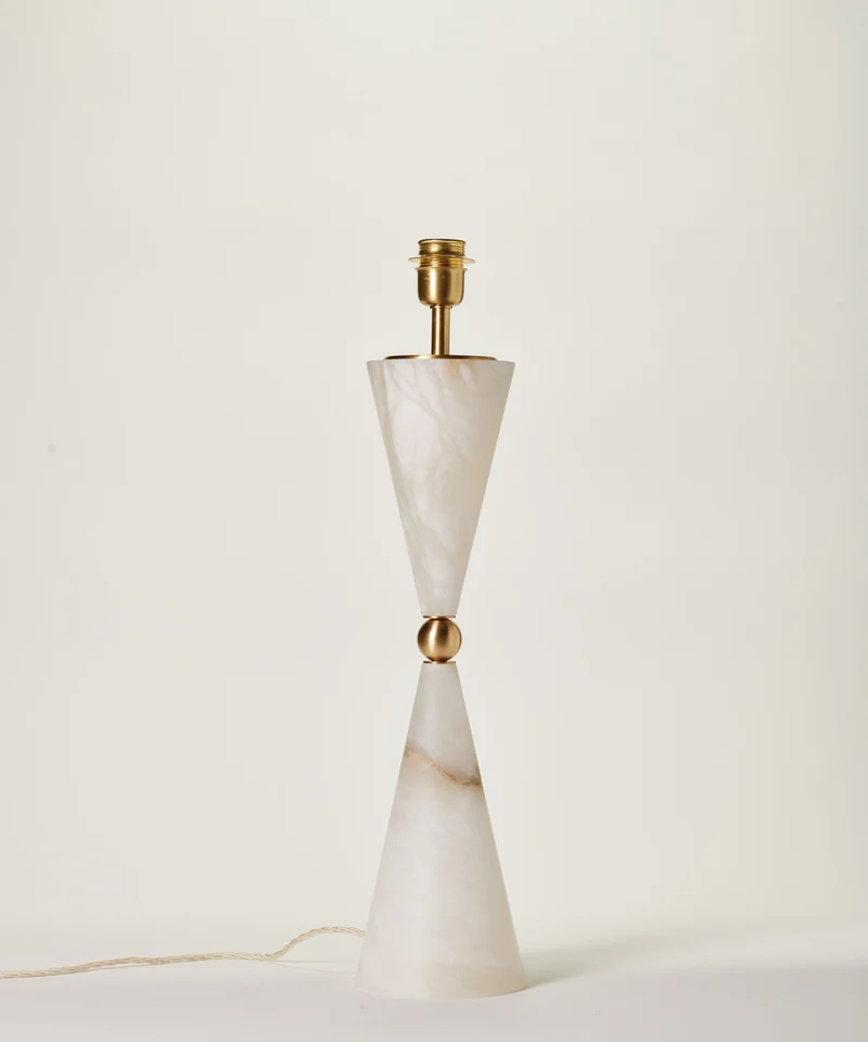 SILHOUETTE Table Lamp in Alabaster and Satin Brass