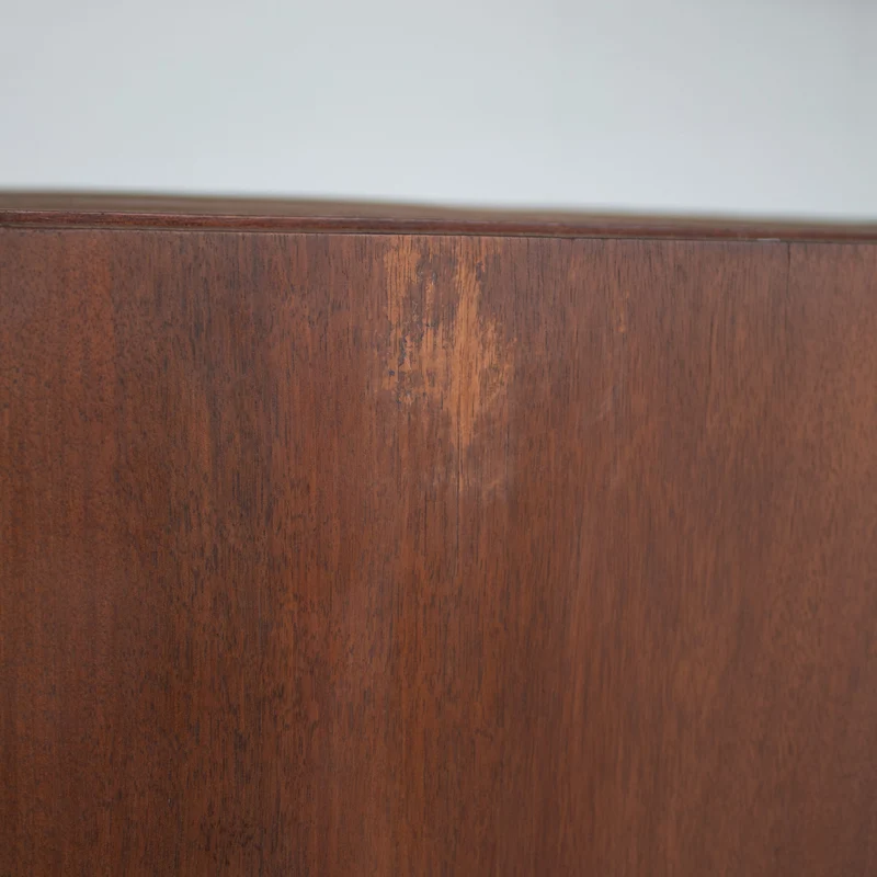 Mid-Century Walnut Wardrobe with Brass Handles