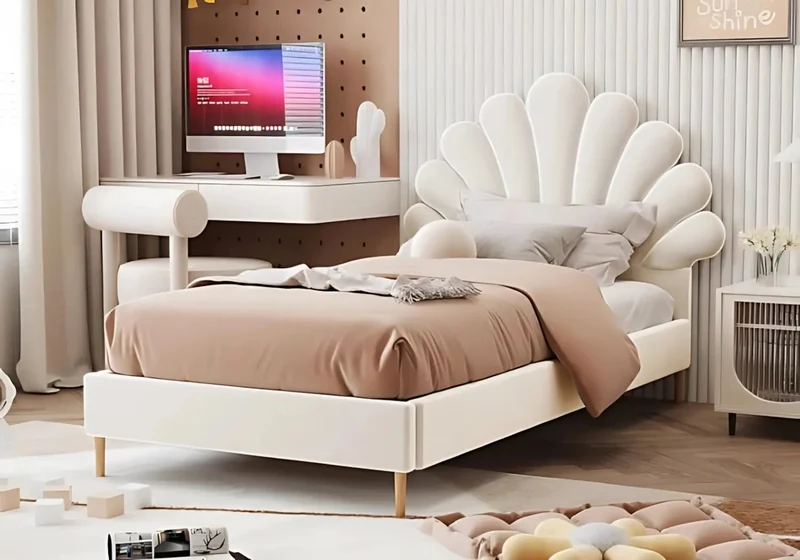 Lit enfant coquillage rose - Nila
