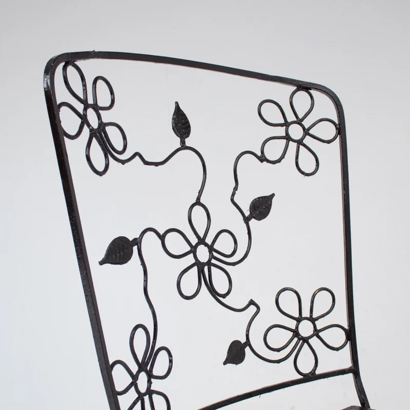 Set of Three Decorative Wrought Iron Garden Chairs