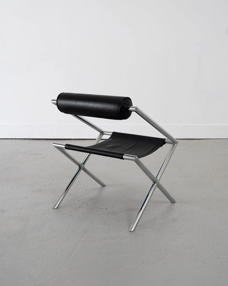 Postmodern Tubular Leather Sling Chair