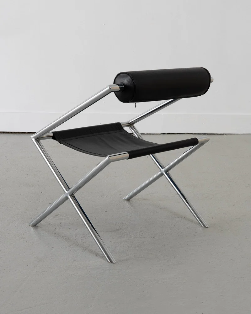 Postmodern Tubular Leather Sling Chair