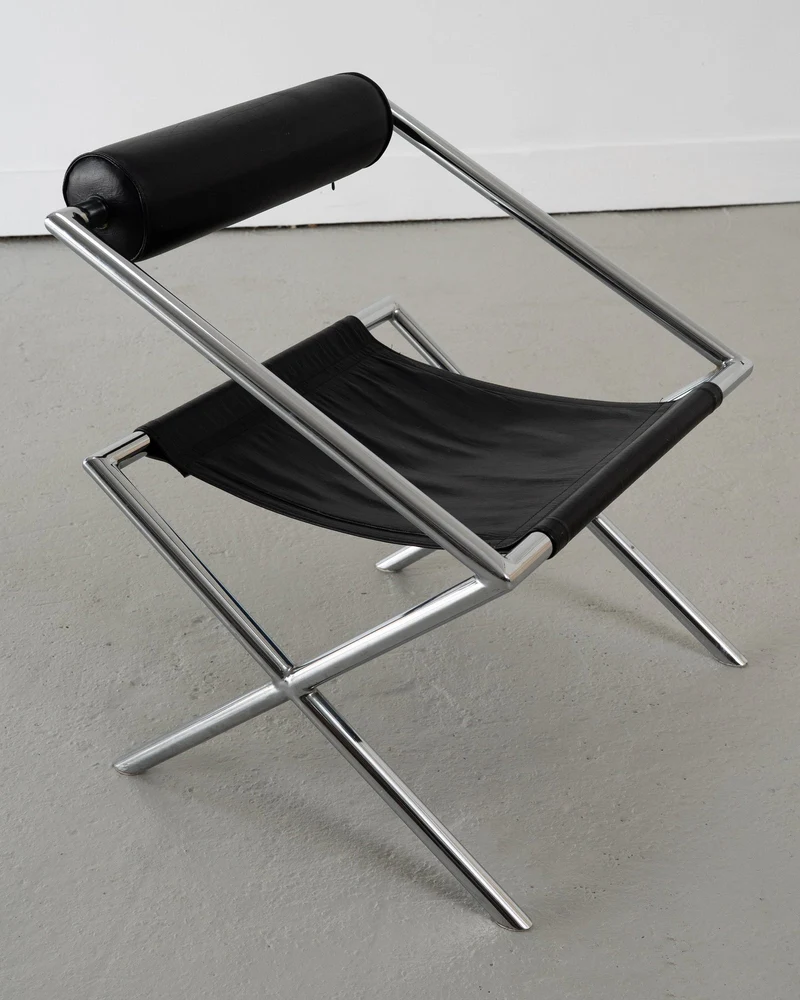 Postmodern Tubular Leather Sling Chair