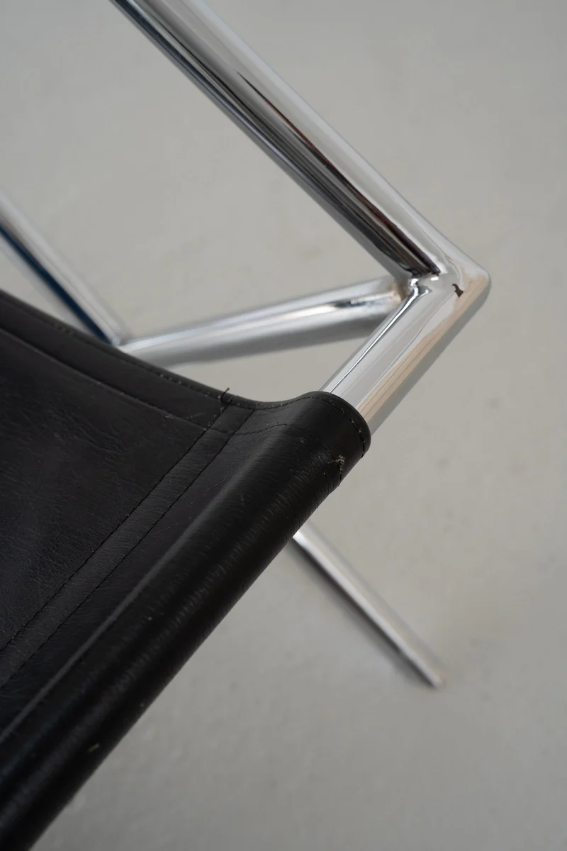 Postmodern Tubular Leather Sling Chair