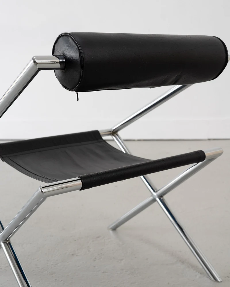 Postmodern Tubular Leather Sling Chair