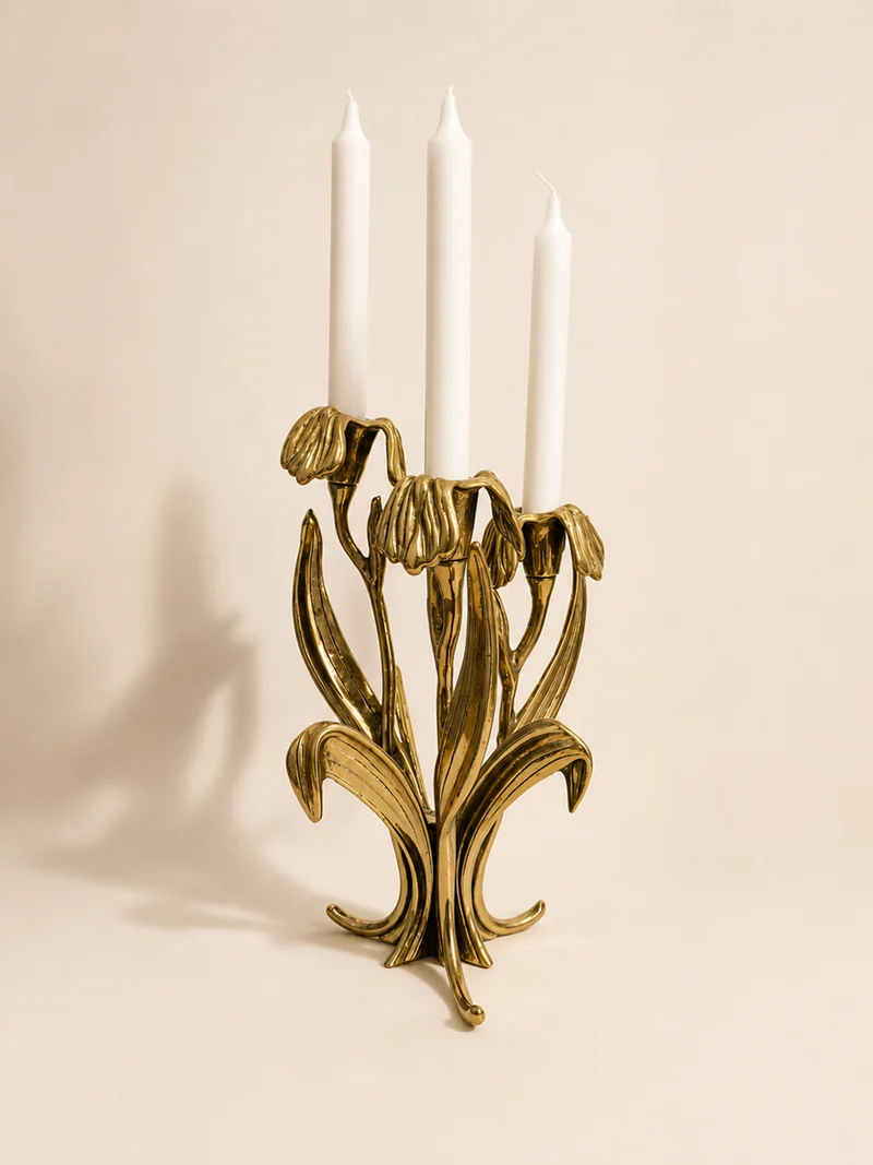 Italian Brass Candleholder by Antonella Saviato - 1960s