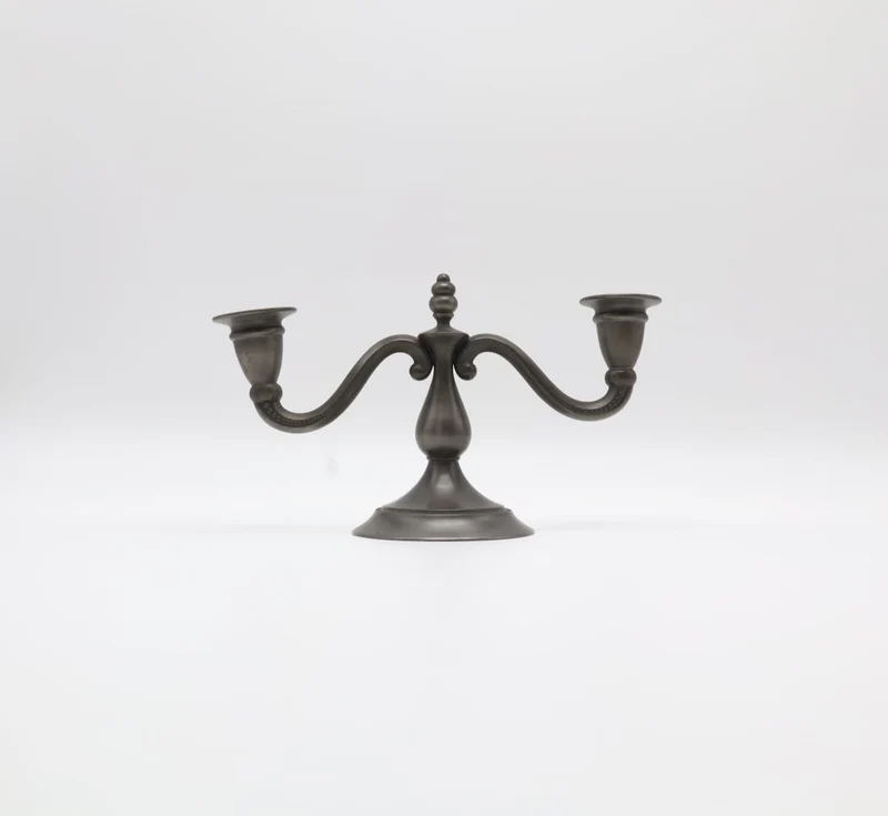 Pewter 3-Arm Candelabra by Royal Holland Daalderop (1950s–1960s)