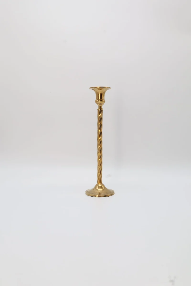 Barley Twist Brass Candlestick – United Kingdom, 1970s–1980s
