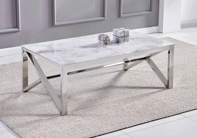 Table basse argent transparent - Moly