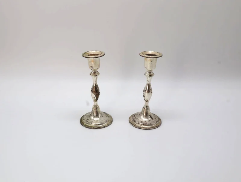 Pair of Vintage Silver-Plated Candlesticks – West Germany (c. 1950-1960)