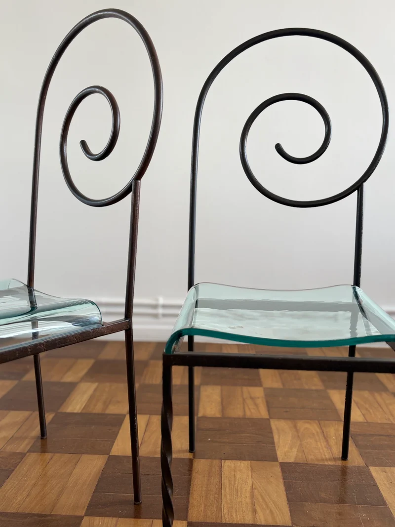Pair of Sculptural Chairs by Luigi Serafini for Sawaya & Moroni, Italy, 1980s
