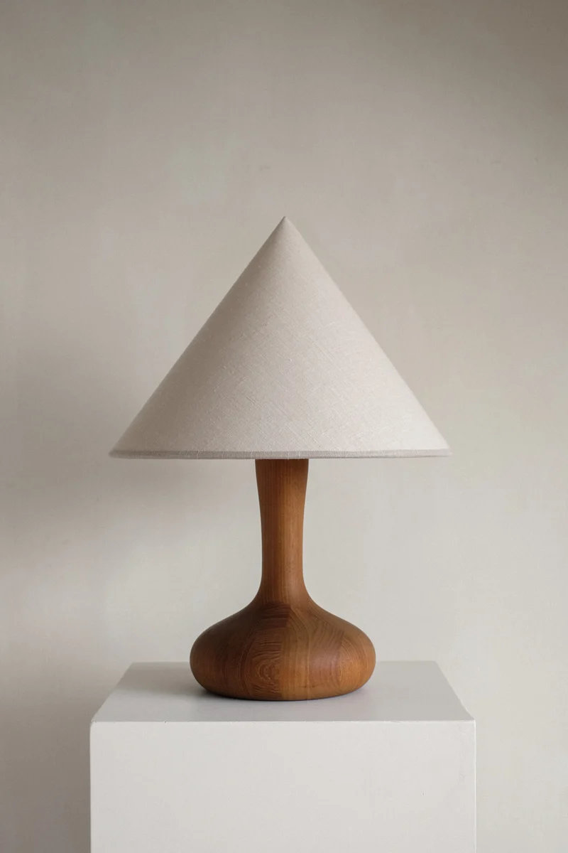 Vintage Mid-Century 1970's Teak Table Lamp by Domus