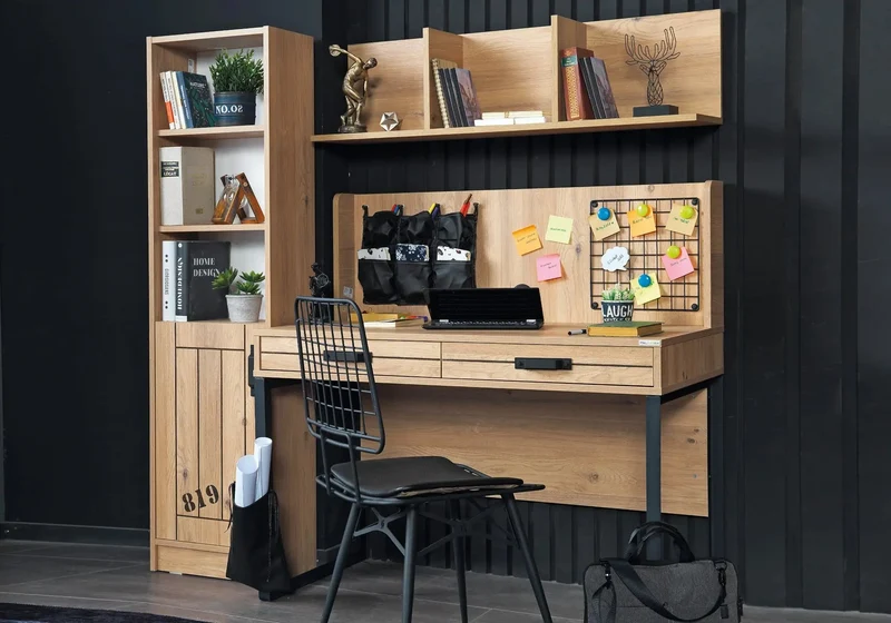 Ensemble complet de chambre moderne chêne DARK