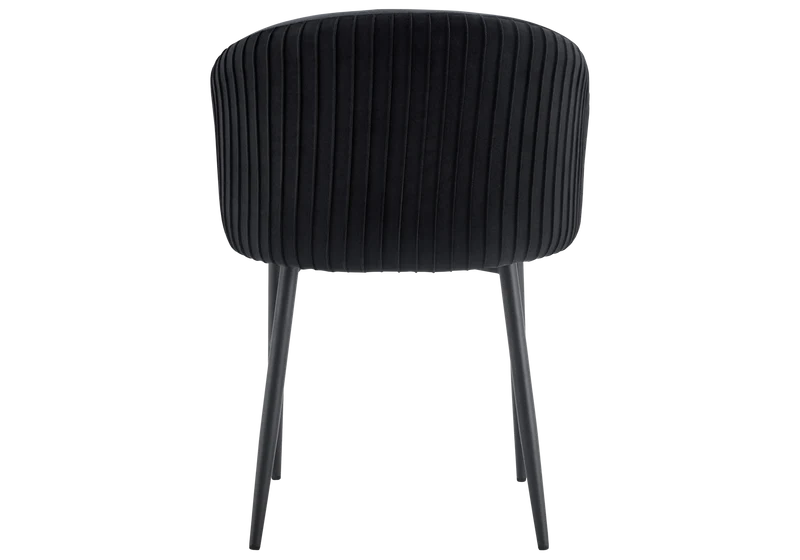 Chaise salle manger velours noir pieds noir - Sora x2