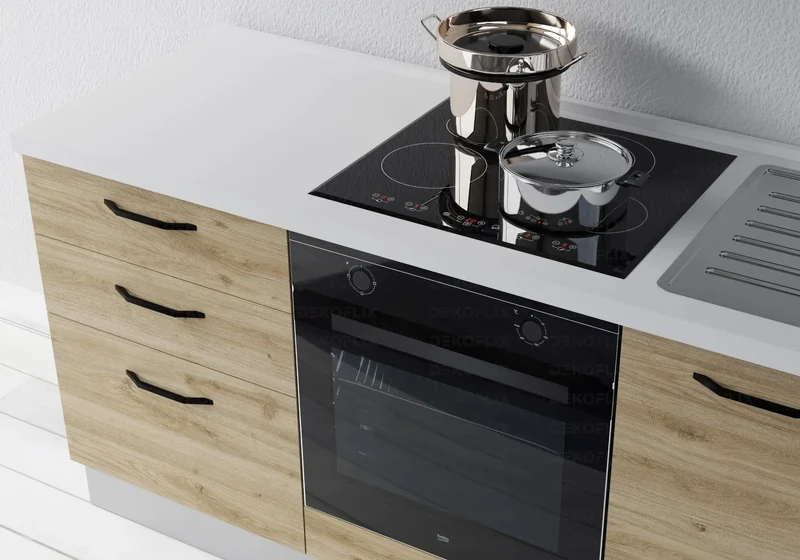 Cuisine Avec Électroménager Chêne Titane STAR 210