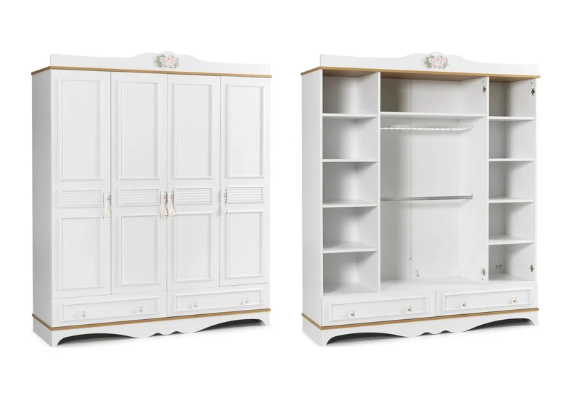 Ensemble complet de chambre moderne rose LUNA