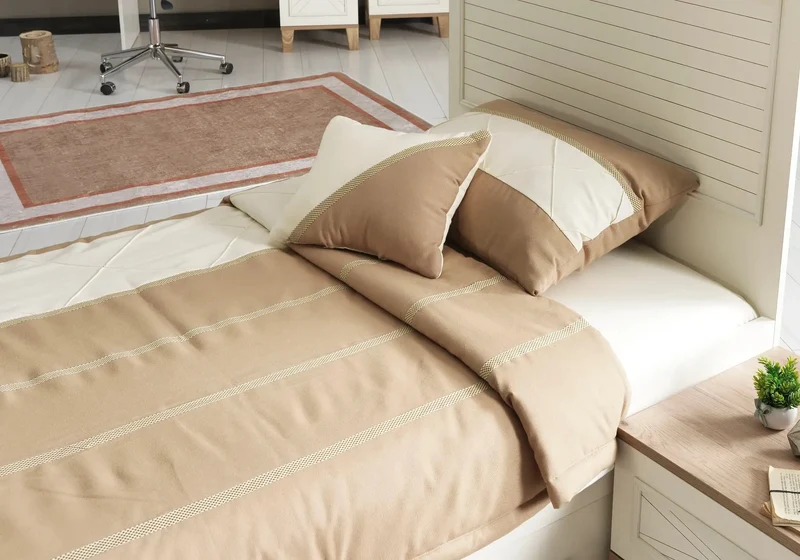 Ensemble complet de chambre moderne beige ATLAS