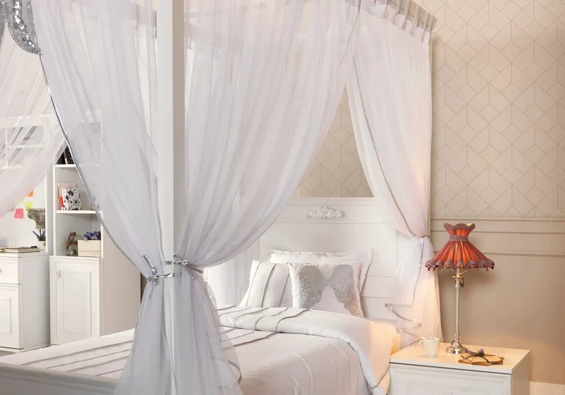 Ensemble de chambre pour jeune moderne blanc ANGEL