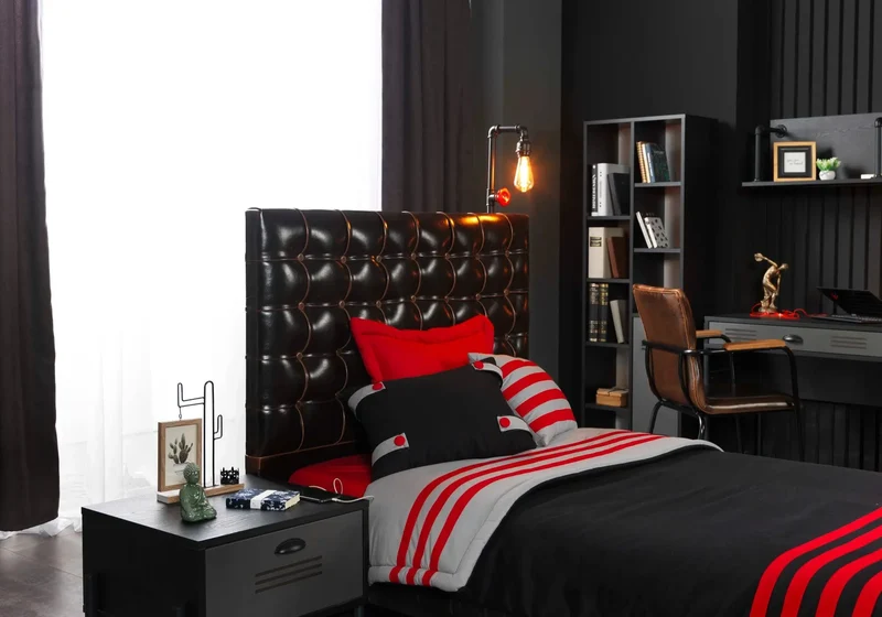 Ensemble complet de chambre pour adolescent noir VALVE