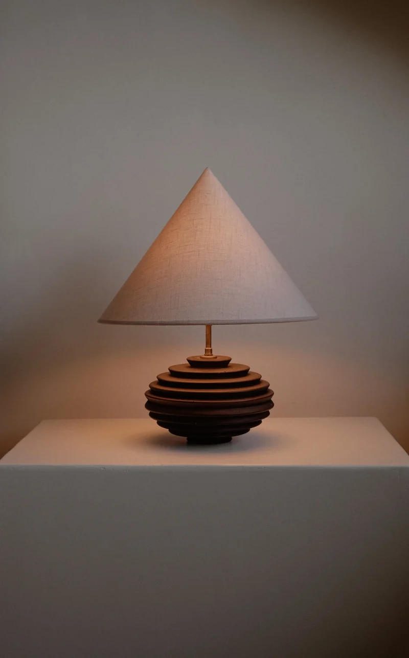 Vintage Ceramic Cone Table Lamp