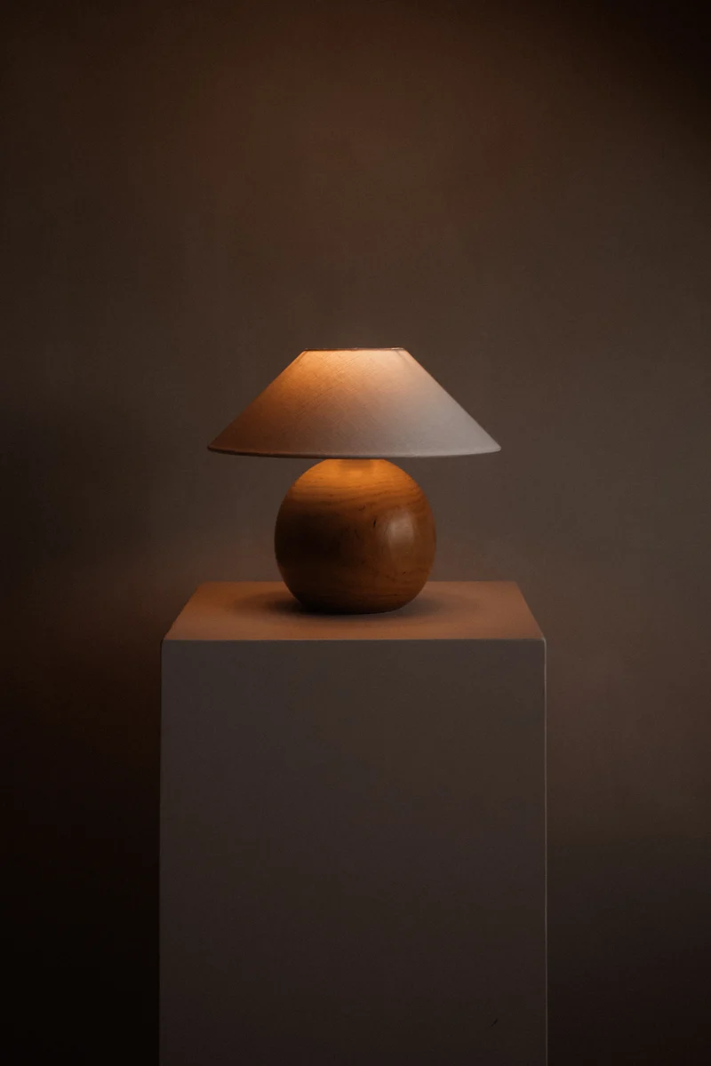 Wooden table lamp