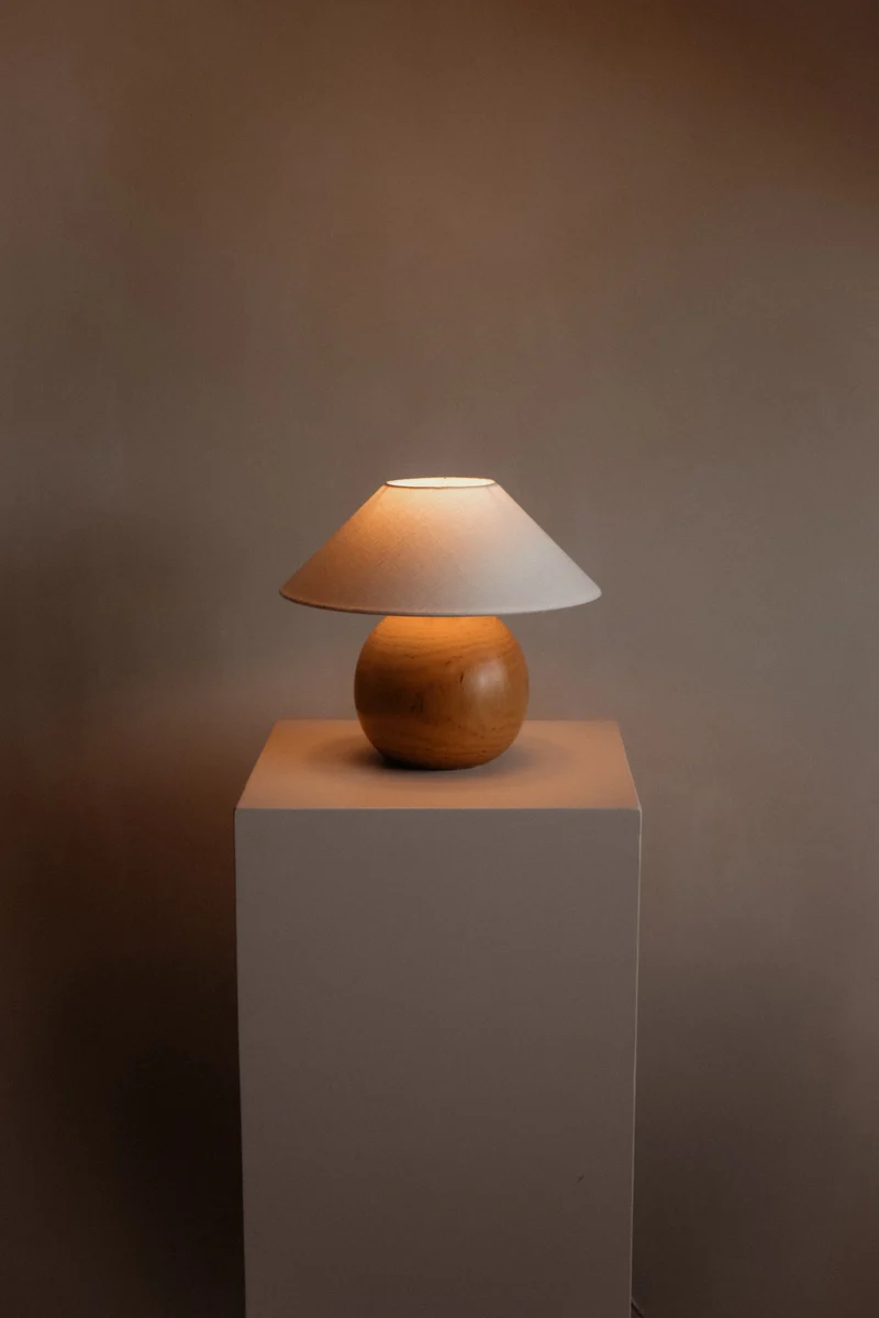 Wooden table lamp