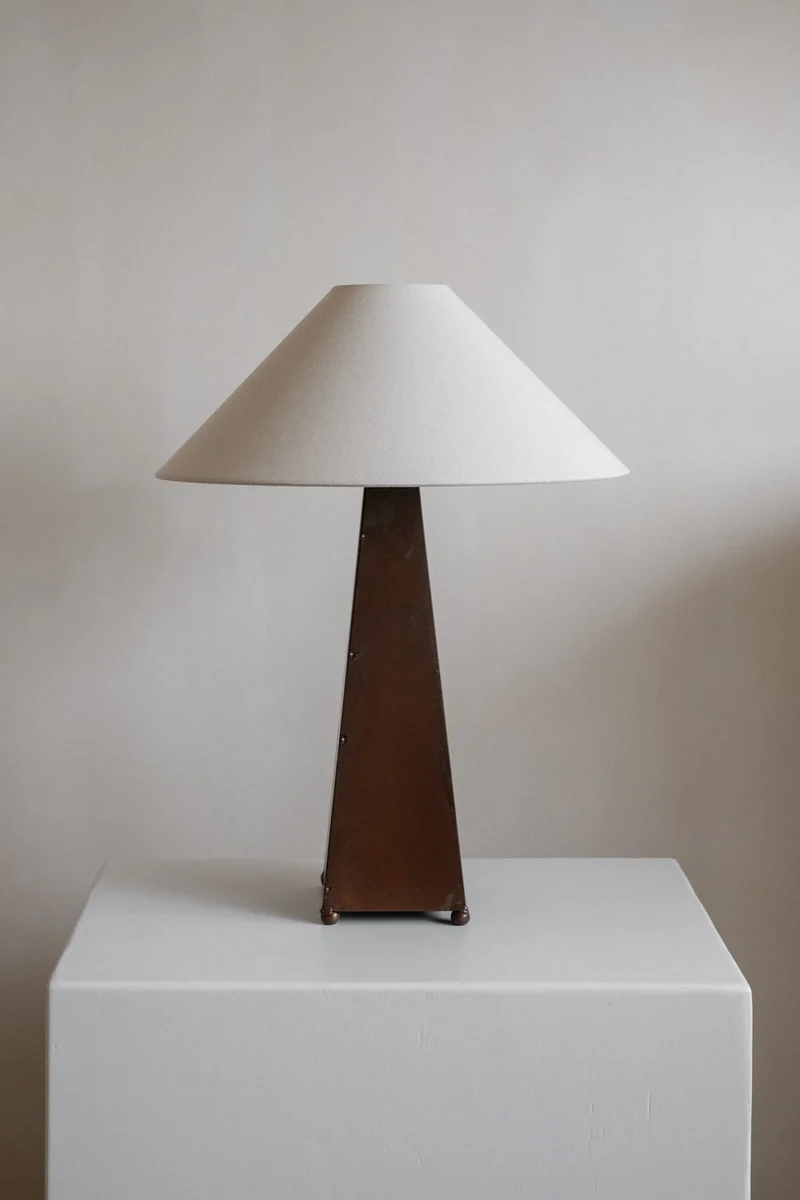 Vintage Obelisk Copper Table Lamp