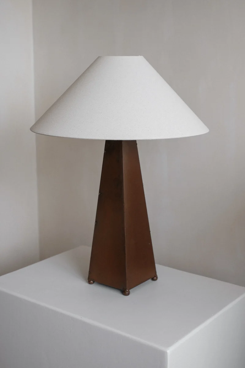 Vintage Obelisk Copper Table Lamp