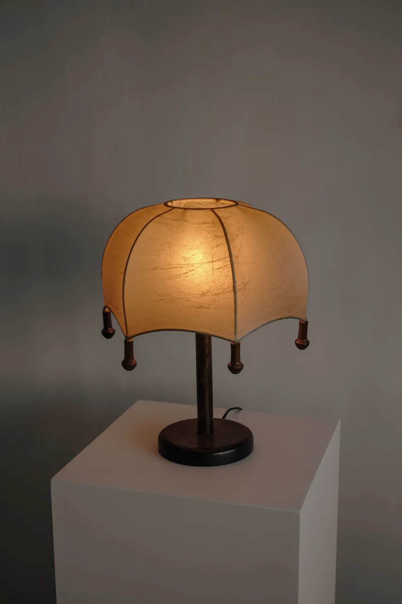 Vintage Mid-Century Cocoon Umbrella Tablelamp Resin Table Lamp