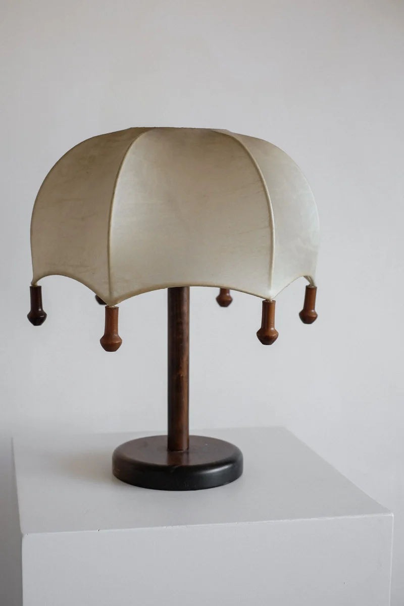 Vintage Mid-Century Cocoon Umbrella Tablelamp Resin Table Lamp