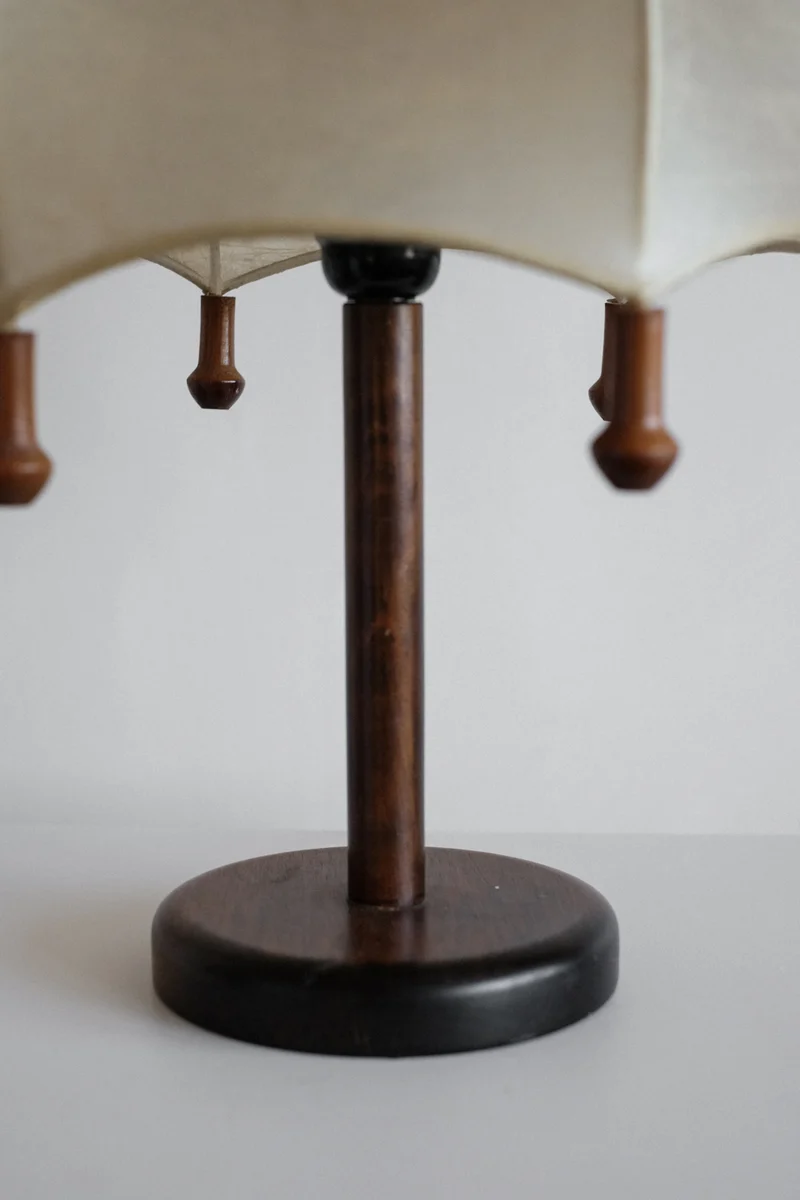 Vintage Mid-Century Cocoon Umbrella Tablelamp Resin Table Lamp
