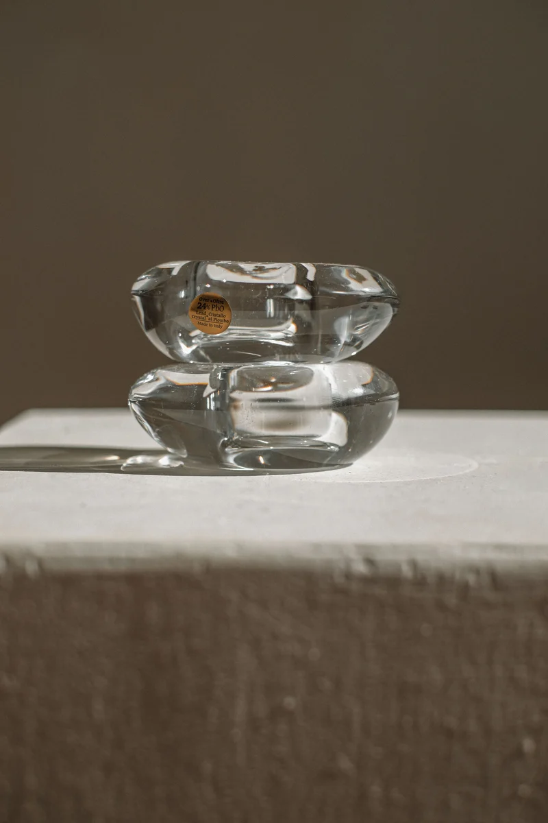 Set of 2 Crystal Candleholders