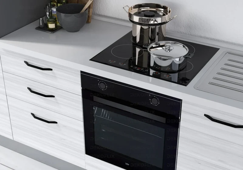 Cuisine Complète Chêne Gris STAR 255 - Électroménager Inclus