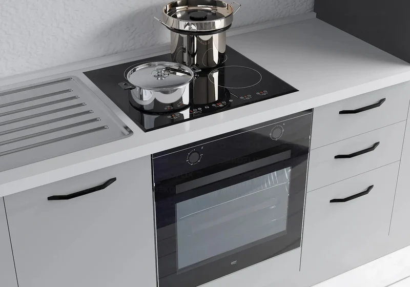 Cuisine Complète Gris Chêne STAR 255 - Électroménager Inclus