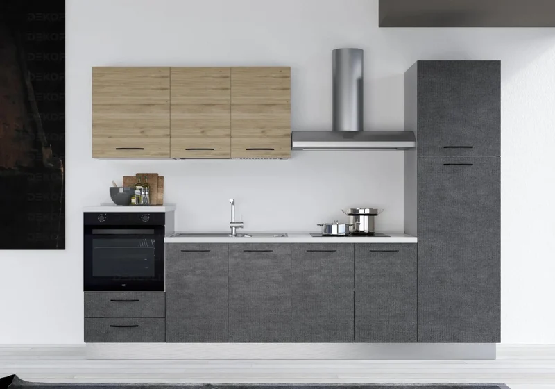 Cuisine Titane Chêne STAR 300 - Électroménager Inclus