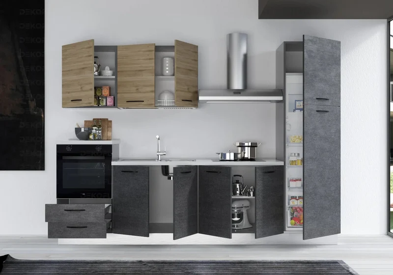 Cuisine Titane Chêne STAR 300 - Électroménager Inclus