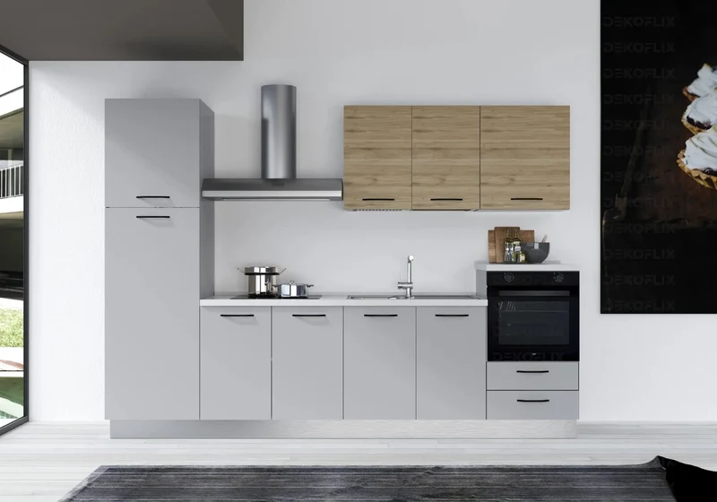 Cuisine Gris Chêne STAR 300 - Électroménager Inclus