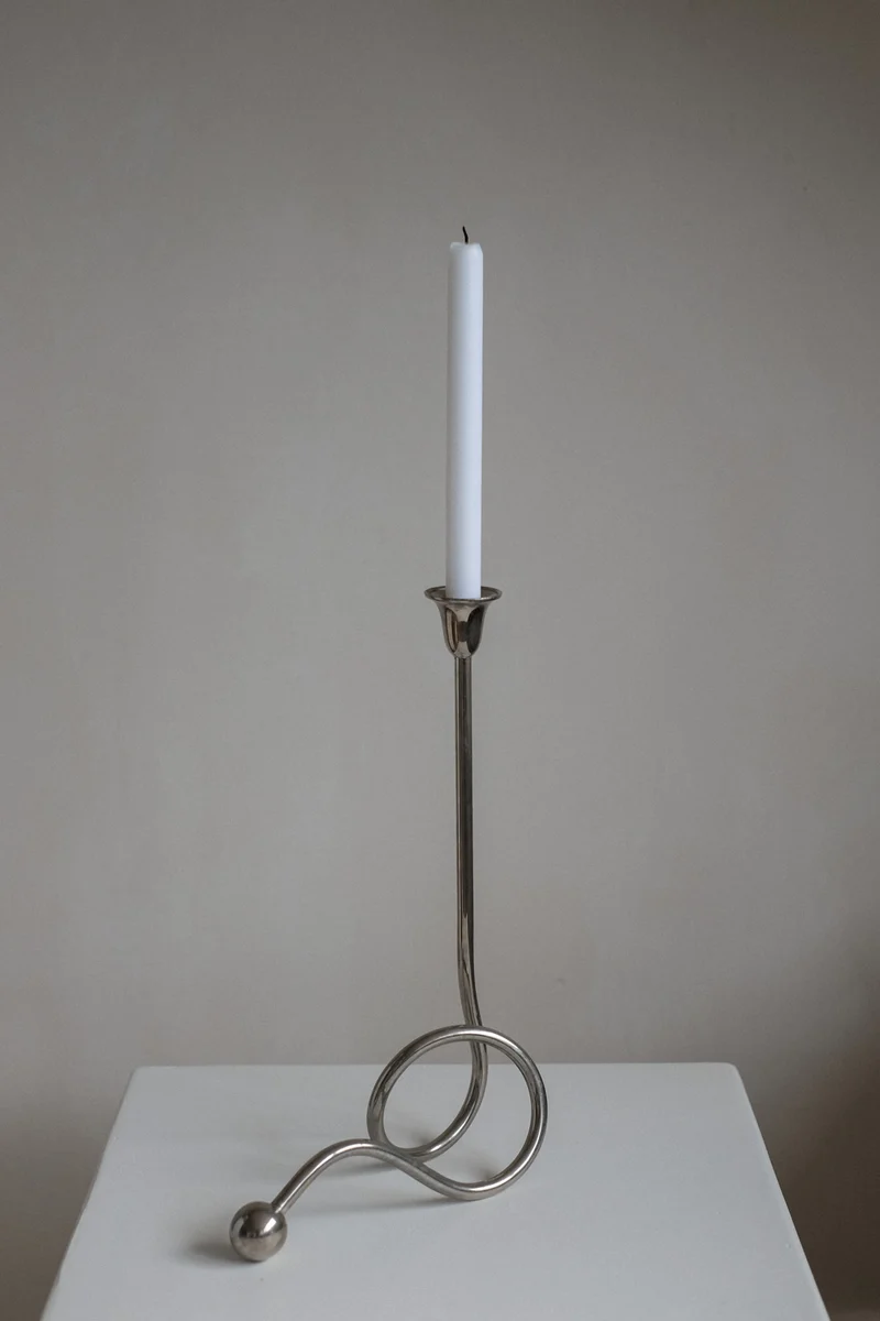 Chrome Candle Holder by Guido Niest
