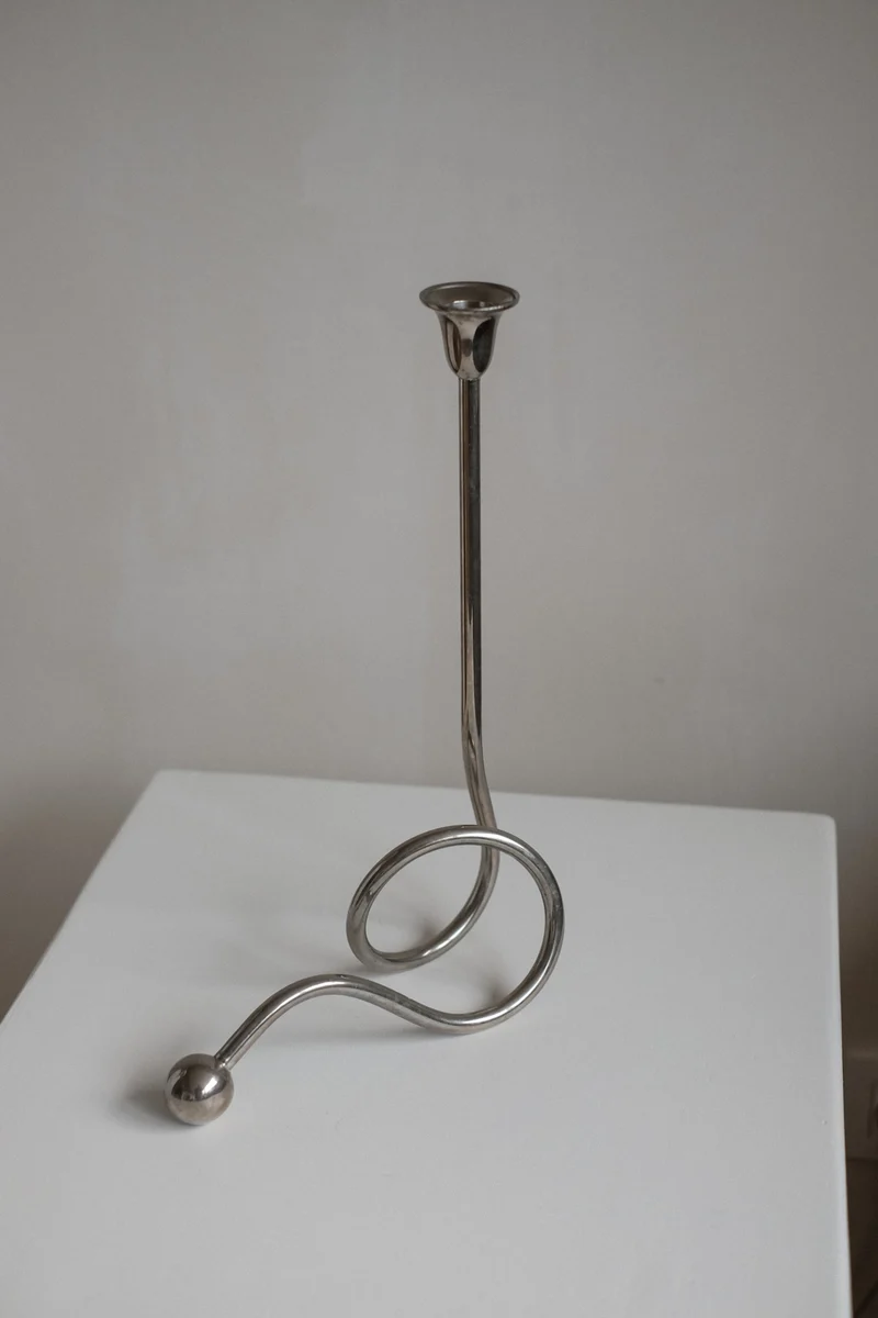 Chrome Candle Holder by Guido Niest
