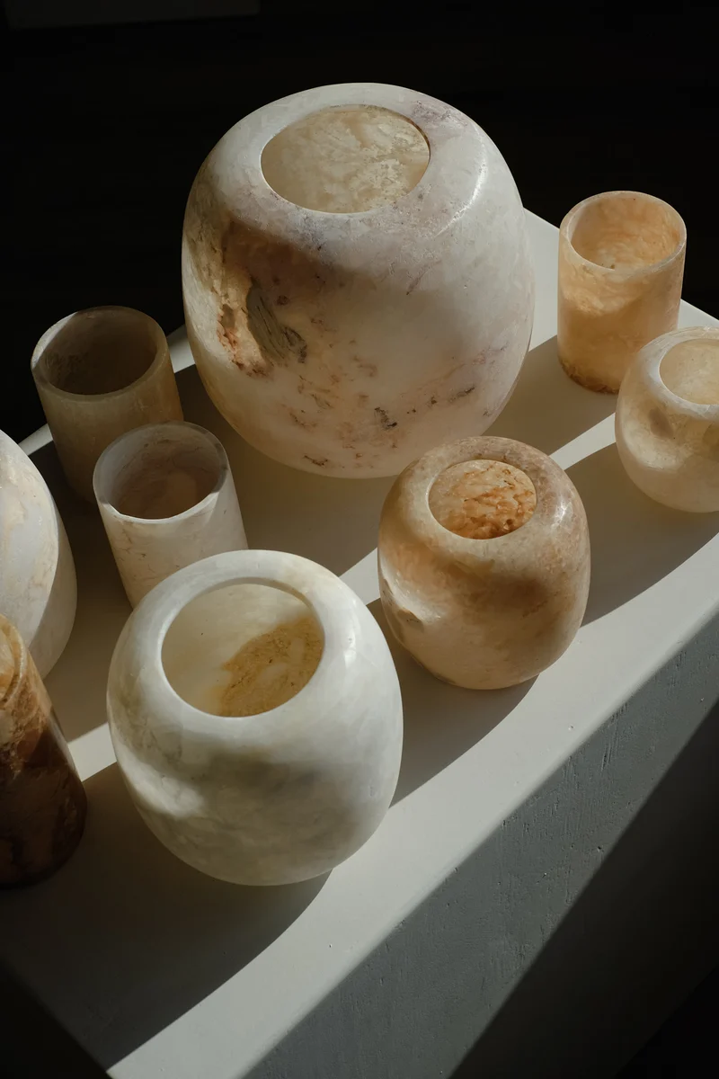 Alabaster Candle Holder