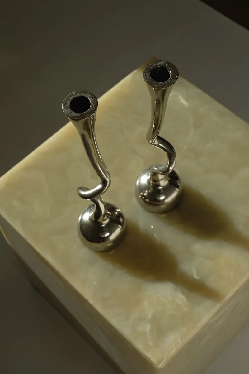 Pair of Curled Candleholders