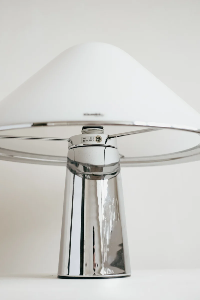 Vintage Harvey Guzzini Elpis Chrome Table Lamp