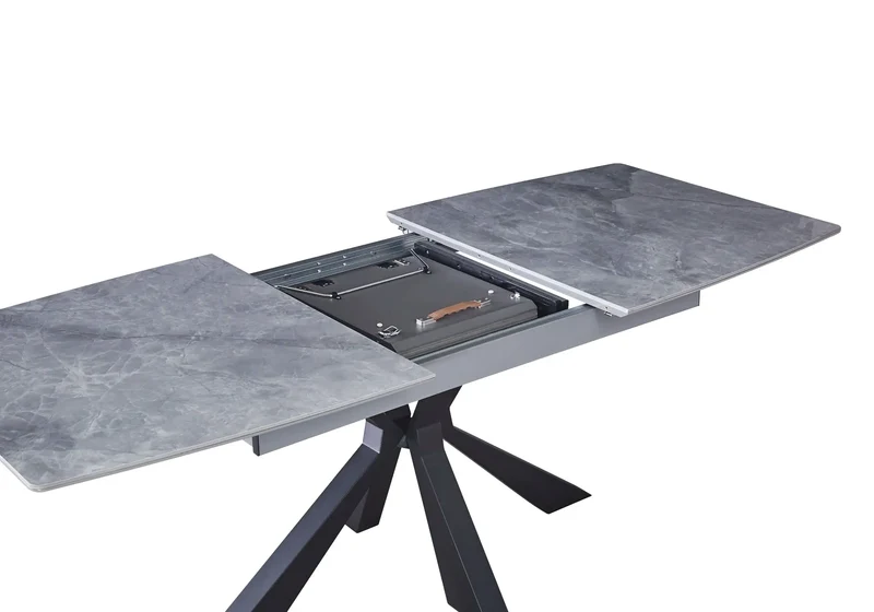 Table extensible céramique noir marbre gris - Urso