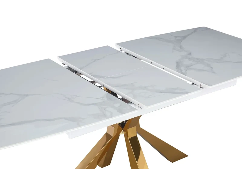 Table extensible céramique dorée marbre noir - Urso