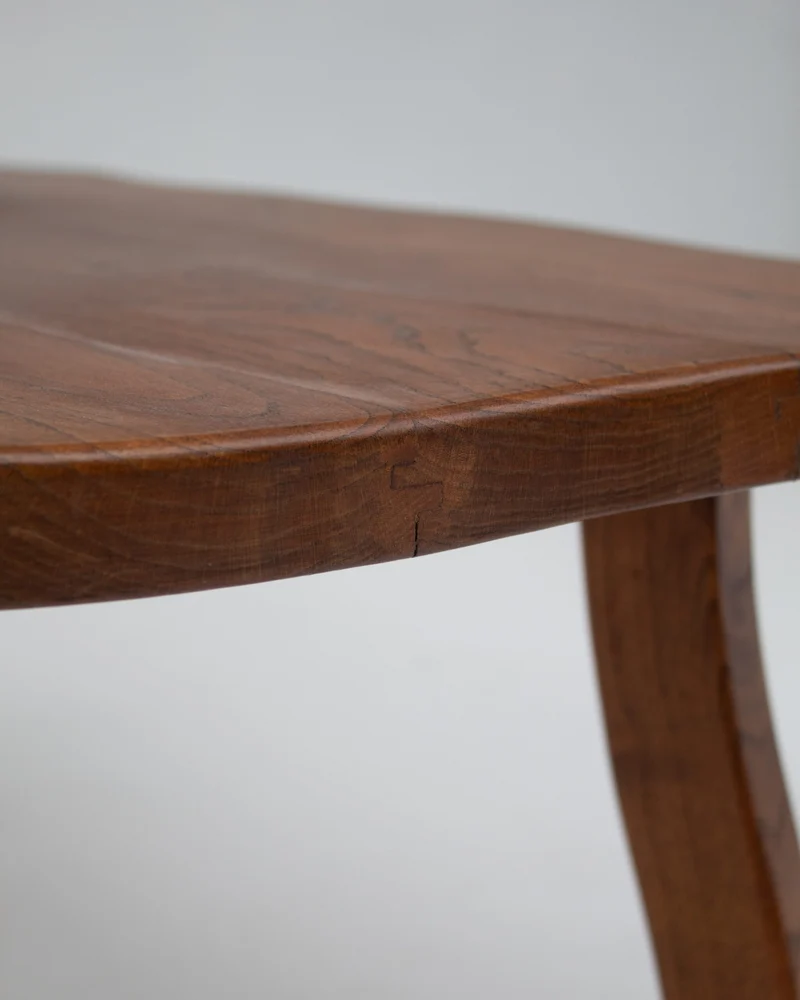 Handcrafted Sculptural Brutalist Solid Elm Side Table