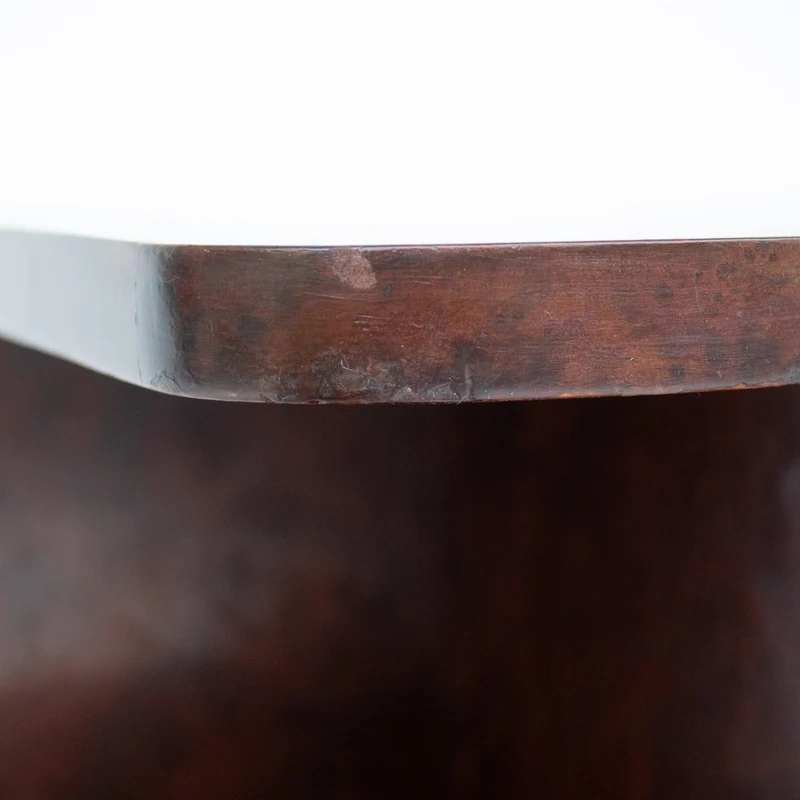 Art Deco Bedside Cabinet in Burr Walnut with Brass Hardware