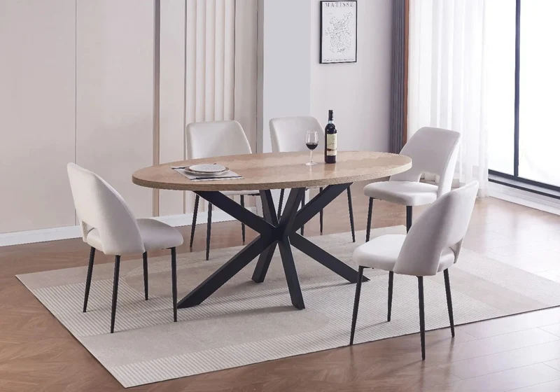 Table oval noir en noir chêne - Dina