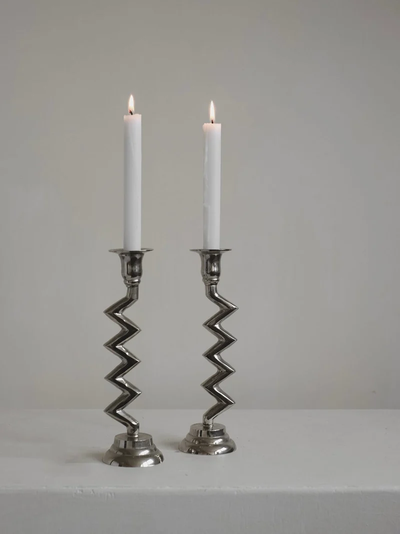 Set of Zigzag Candleholders