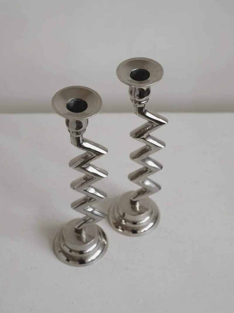 Set of Zigzag Candleholders