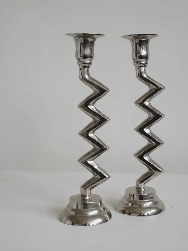 Set of Zigzag Candleholders